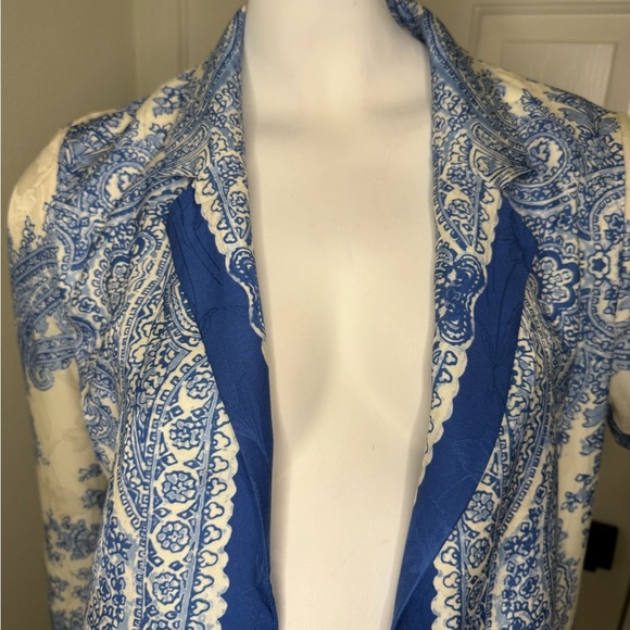 All Saints Blue and White Paisley Jacket and Shorts Set Size 2. - Picture 10 of 17